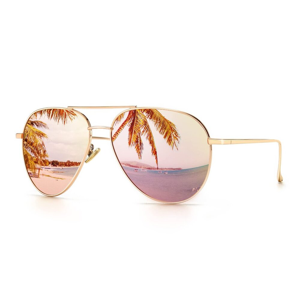 Lightweight Oversized Aviator Sunglasses Polarized Lens UV Protection